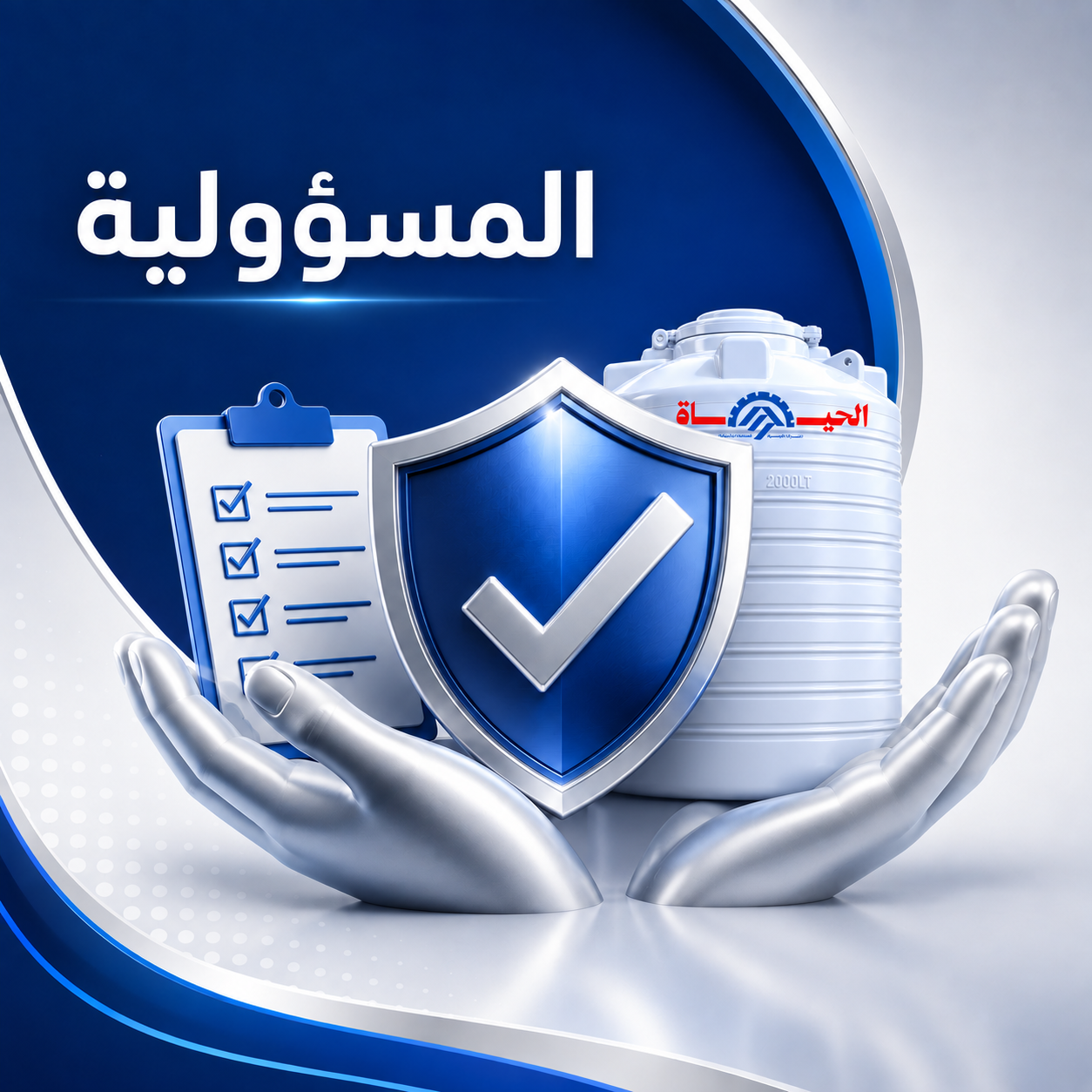 رمز المسؤولية مع منتجات بلاستيكية
